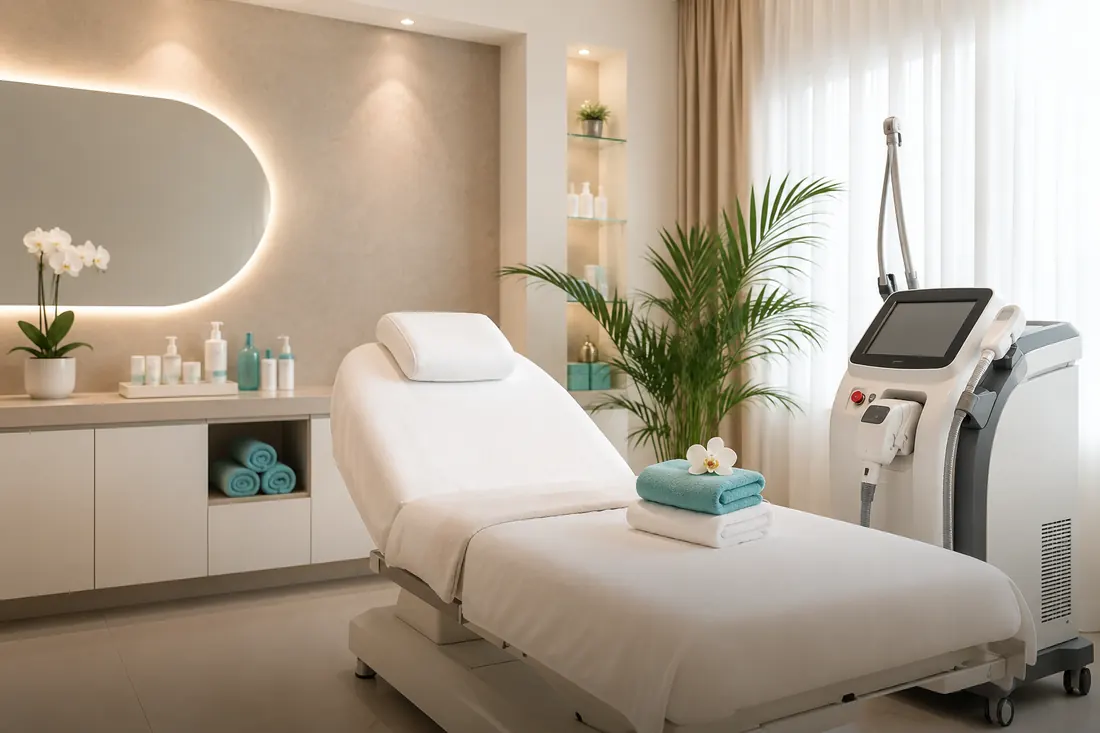 Sayamer Güzellik Çekmeköy klinik uygulama odası ve buz lazer cihazı